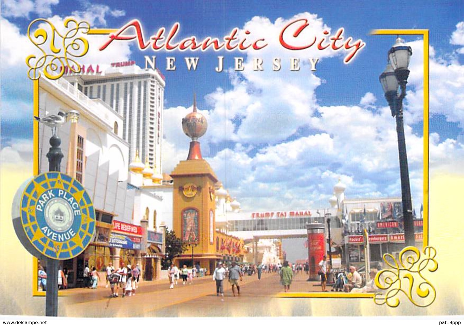 ** Lot Of 2 Postcards ** USA Etats Unis ( NJ New Jersey) ATLANTIC CITY Boardwalk And Casinos - CPM Grand Format - Casino - Atlantic City