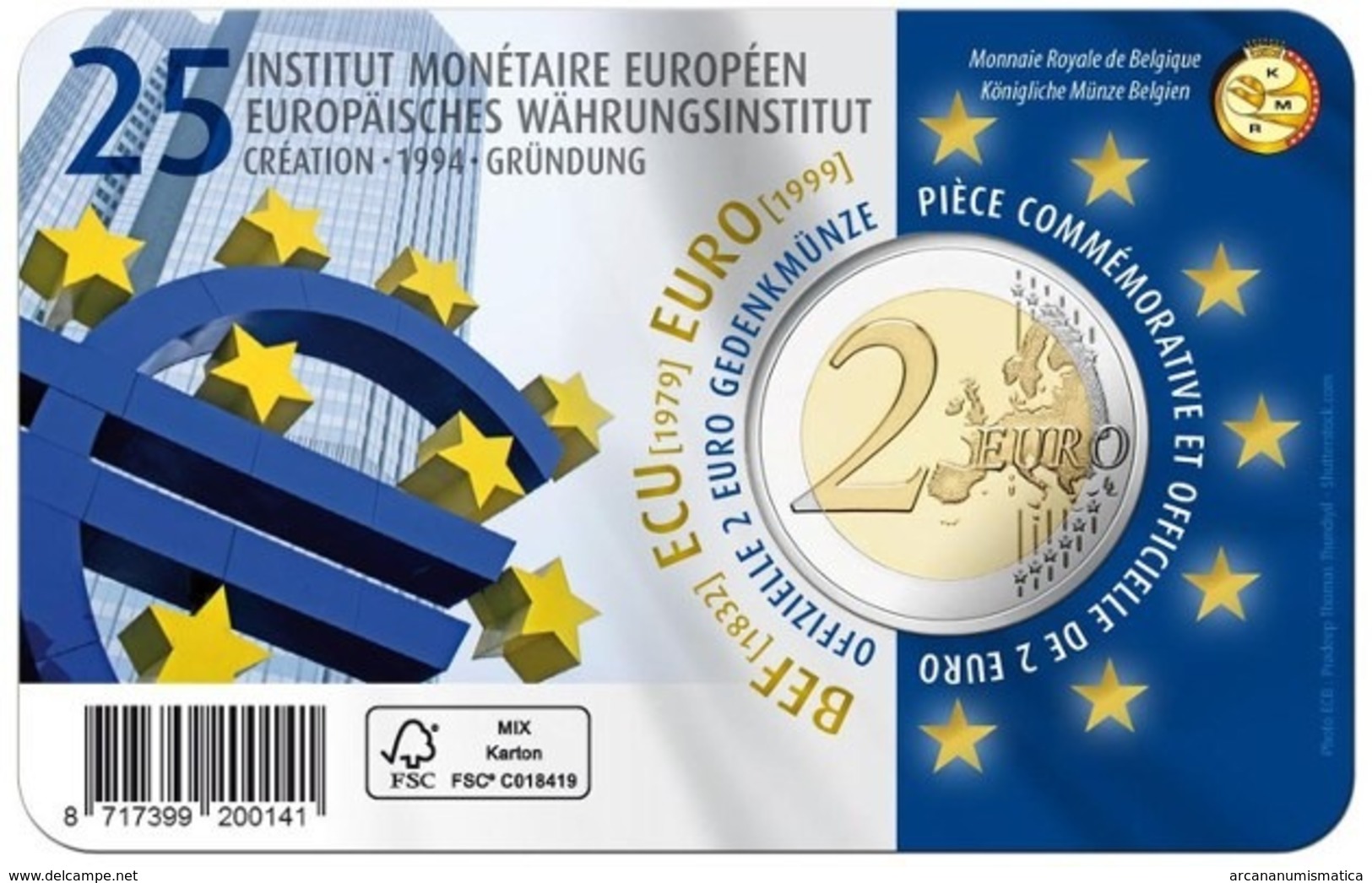 BELGICA  2€ 2.019  2019  BIMETALICA "EUROPEAN MONETARY INSTITUTE"  SC/UNC    T-DL-12.310 - Bélgica