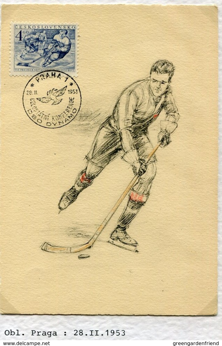 48192 Ceskoslovensko , Maximum 1953,  Eishockey, Hockey On Ice,  Hockey Sur Glace - Hockey (Ice)