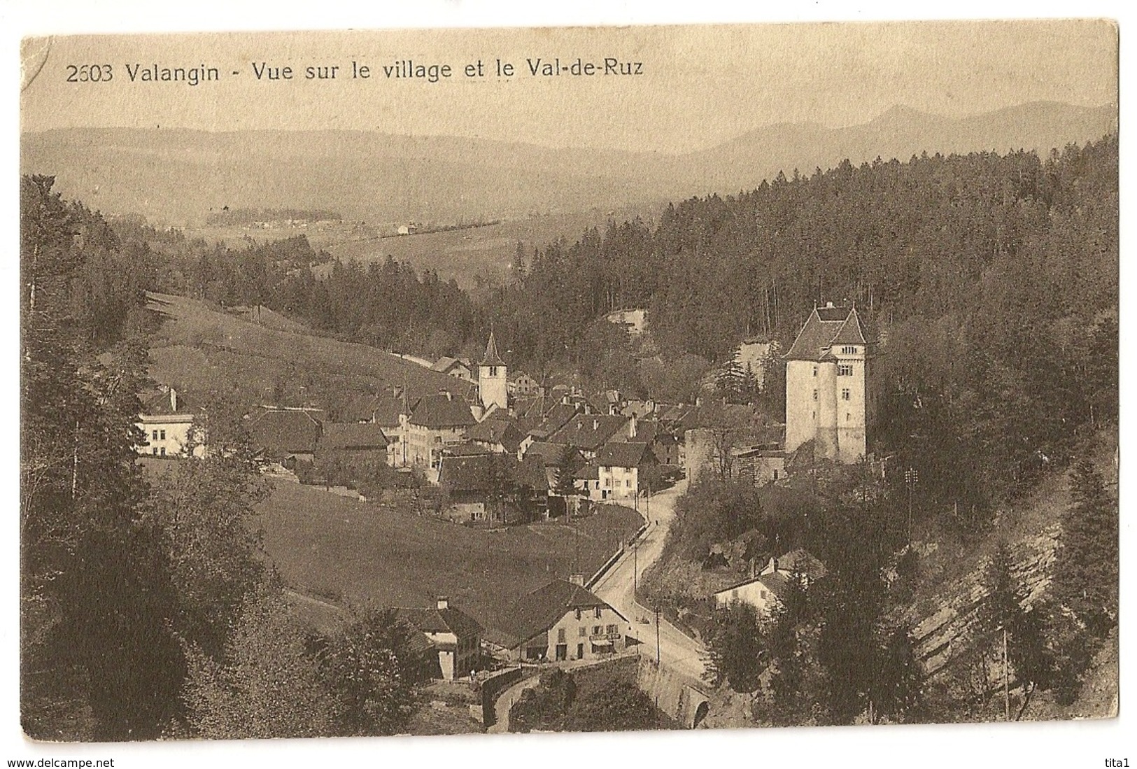 S7836 -  Valangin - Vue Sur Le Village Et Le Val-de-Ruz - Valangin