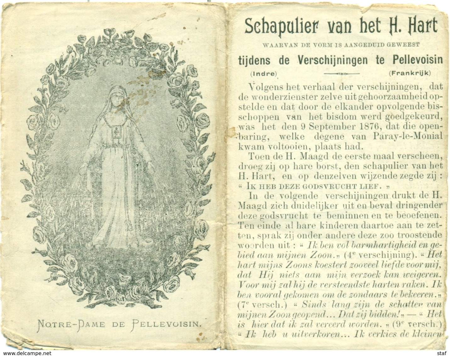 Gebed Tot O.L.V. Van Pellevoisin : 1902 - Religione & Esoterismo