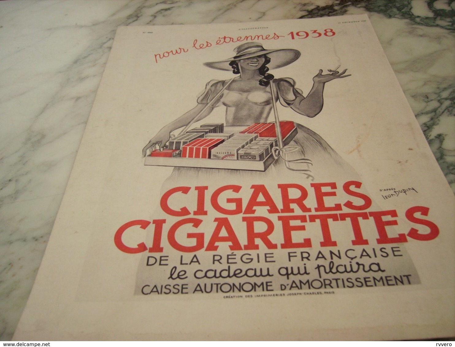 ANCIENNE PUBLICITE CIGARES CIGARETTE LES ETRENNE 1938 - Other & Unclassified