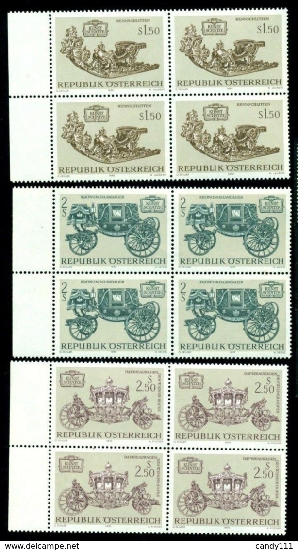 1972 Art Treasures From Wagenburg,Luge,Coronation Carriage,Imperial,Austria,1406 X4,MNH - Kutschen