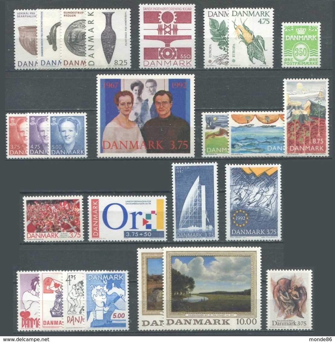 DANEMARK - Année Complète 1992 ** - BF Inclus - Años Completos