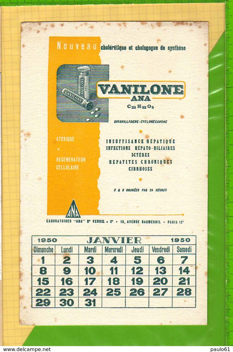 Buvard & Blotting Paper : Pharmacie VANILONE ANA 1950 - Droguerías