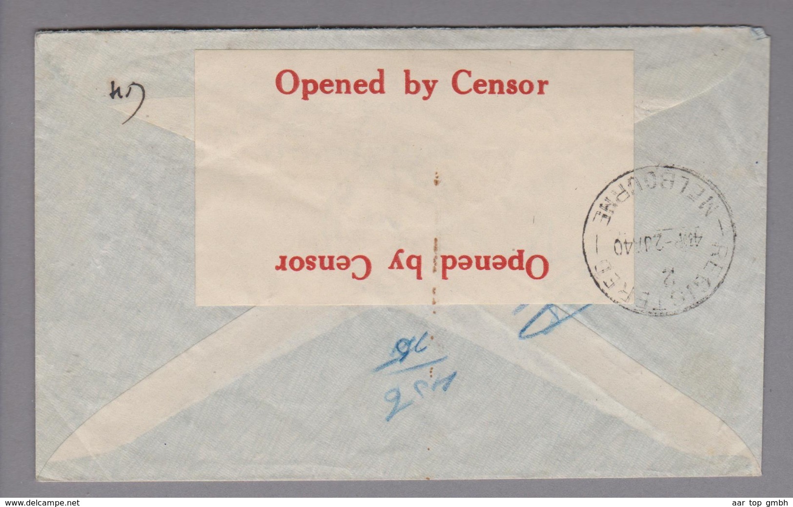 Ozeanien Australien Malvern Victoria 1939-12-30 Zensur-R-Brief Nach Rotterdam - Lettres & Documents