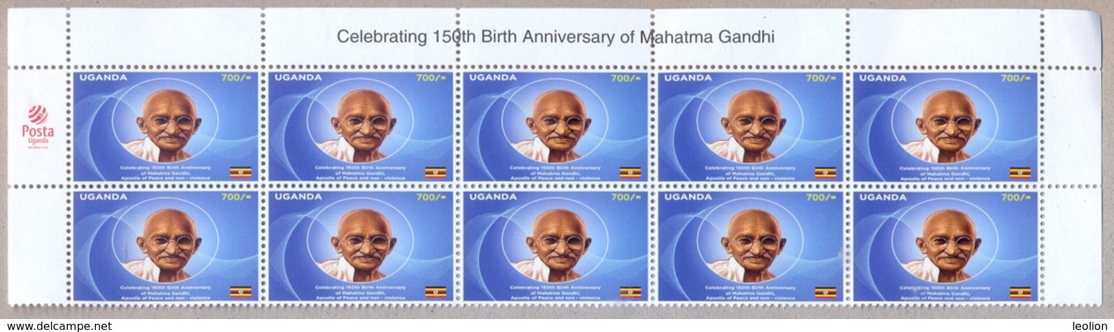 UGANDA 2019 New Stamp Issue GANDHI Birth Anniversary-full Sheet OUGANDA - Uganda (1962-...)