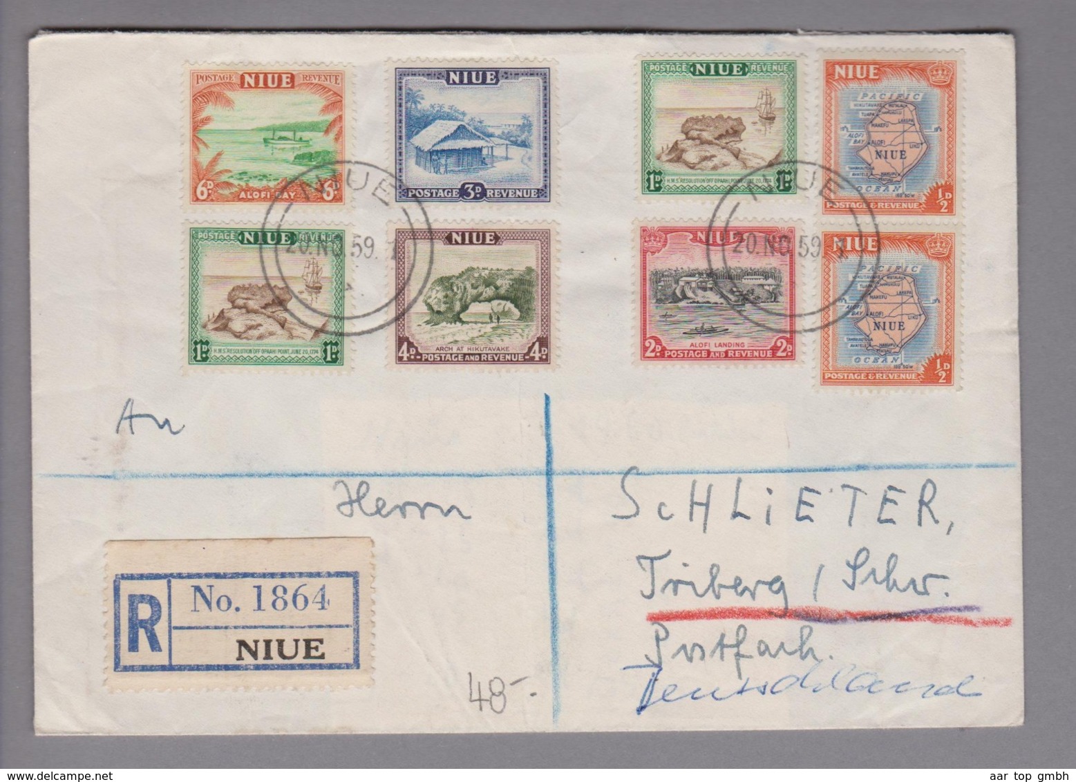 Ozeanien Niue 1959-11-20 R-Brief Nach Triberg DE - Niue