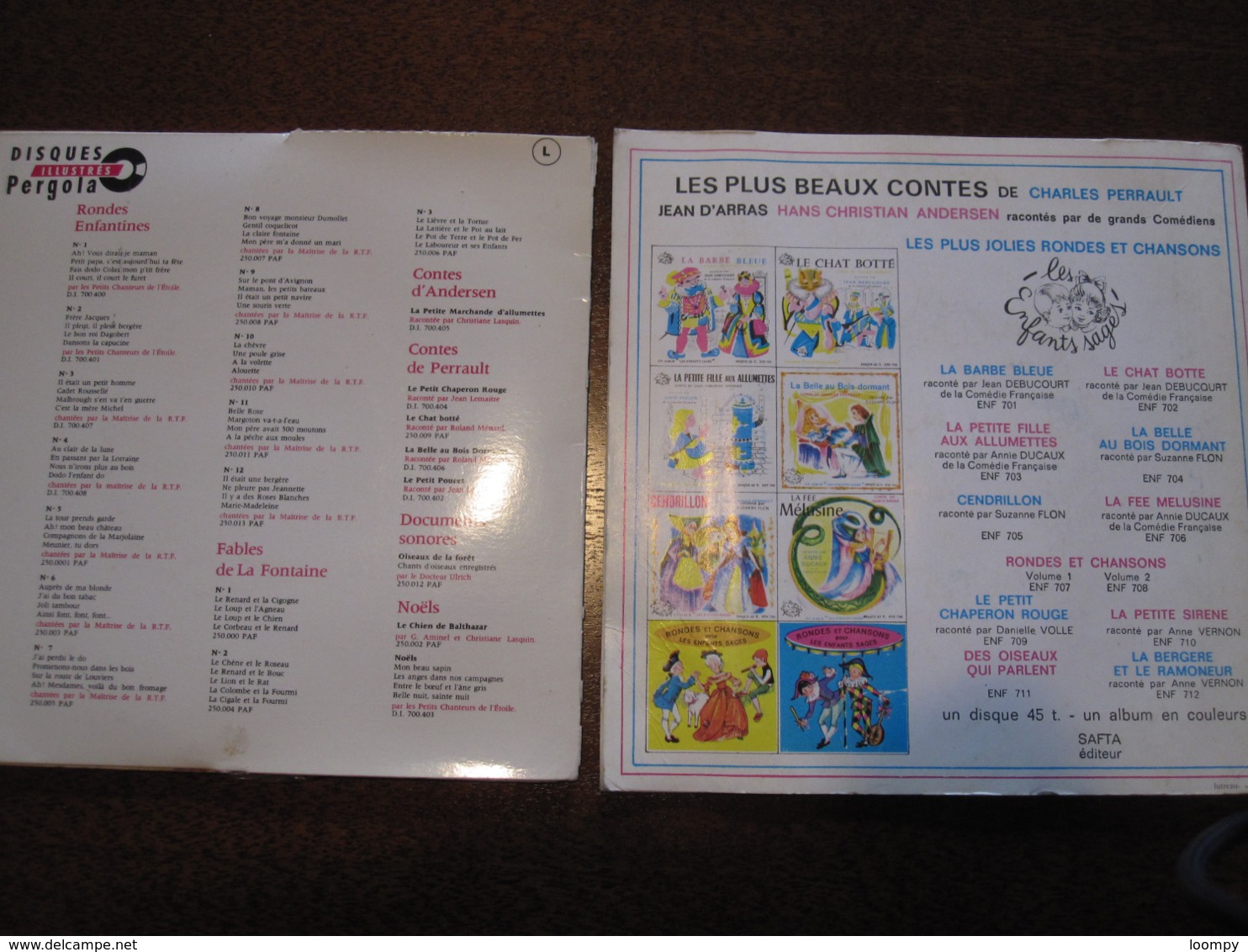 45 Tours (2x) Rondes Et Chansons Enfantines + Petit Poucet 2 Enfants Perrault - Children