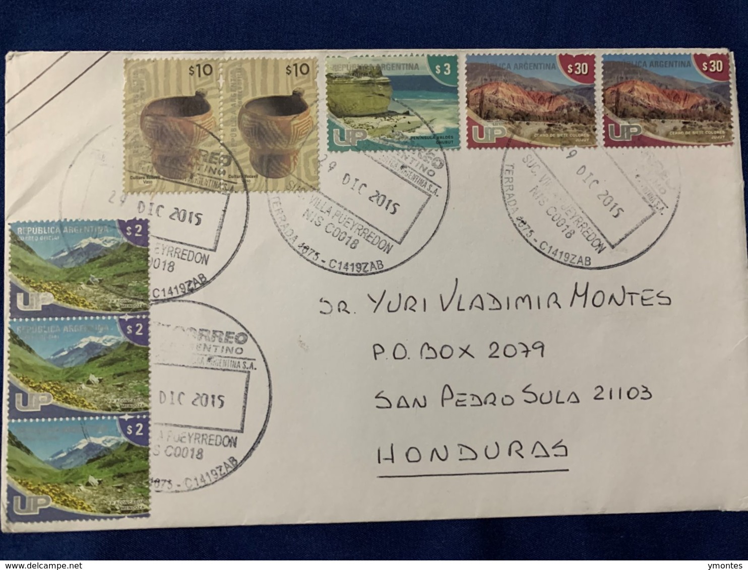 Registered Cover Argentina 2015 Landscapes Stamps - Covers & Documents