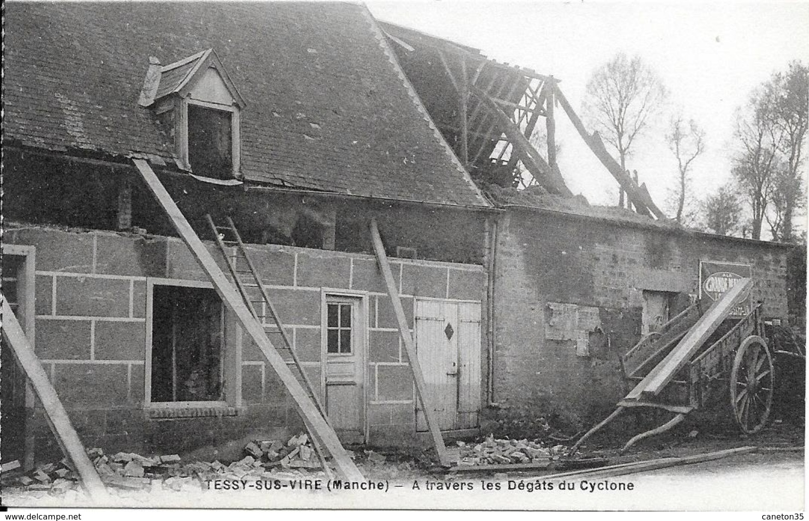 Tessy Sur Vire - A Travers Les Degats Du Cyclone    - Non Circulé - Autres & Non Classés