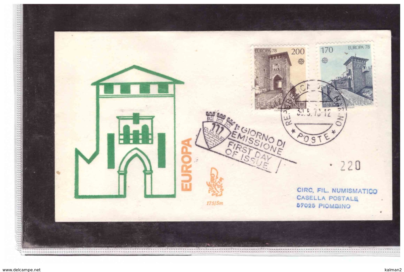 FDC5380   -   SAN MARINO  30.5.1978 /    FDC  EUROPA L  -  CAT. UNIFICATO 1009/1010 - 1978