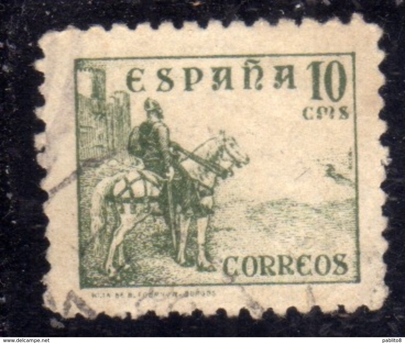 SPAIN ESPAÑA SPAGNA 1936 1940 EL CID CENT. 10c USED USATO OBLITERE' - Oblitérés