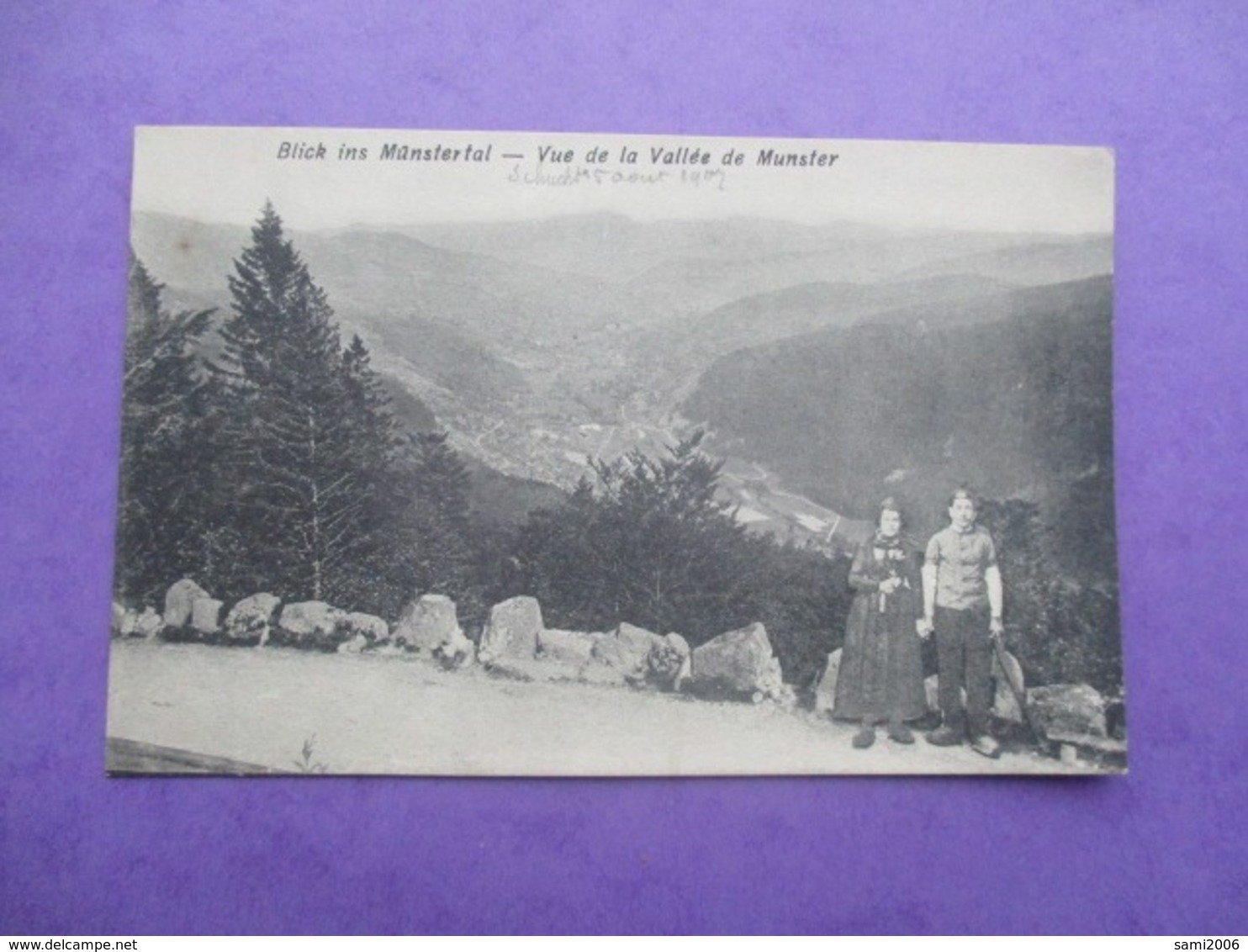 CPA ALLEMAGNE BLICK INS MUNSTERTAL  VUE DE LA VALLEE DE MUNSTER COUPLE - Muenstertal