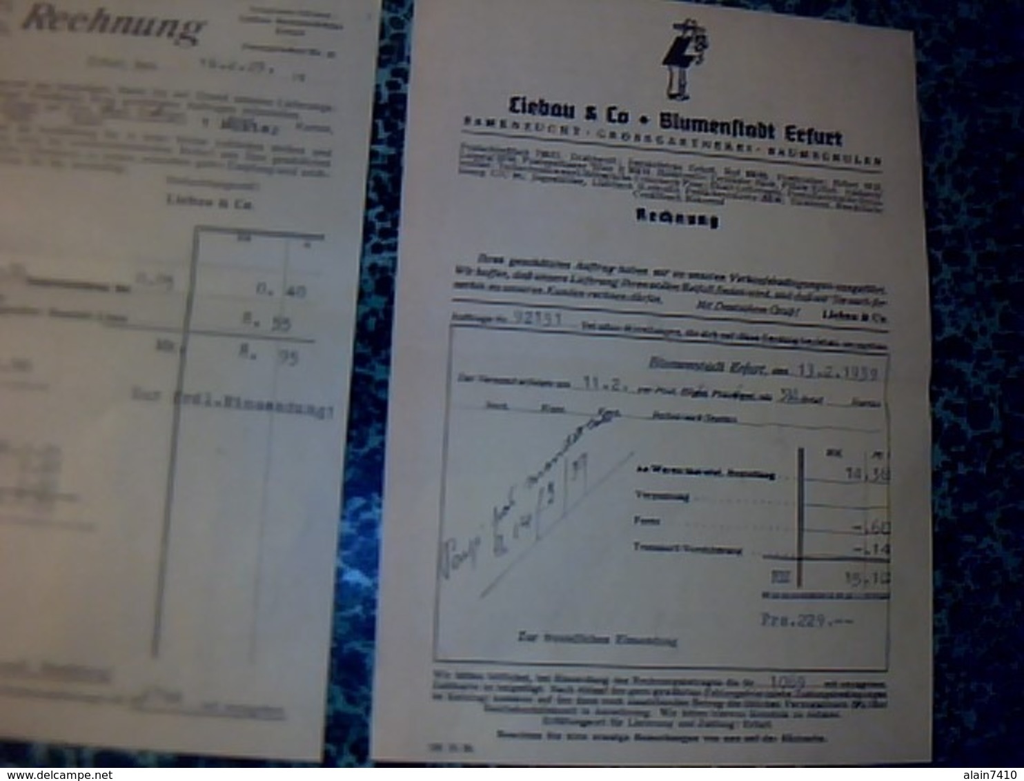 Facture L  De 1939  PAYS BAS ELEBAU & CO   BLUMENSTADT X 2 DIFFÉRENTES - Netherlands