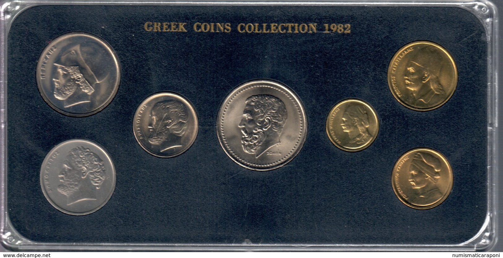 Grecia Set 1982 7 Monete Fdc Unc - Grecia