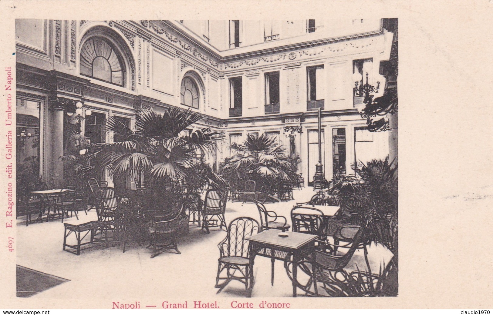CARTOLINA - NAPOLI - GRAND HOTEL - CORTE D' ONORE - Napoli