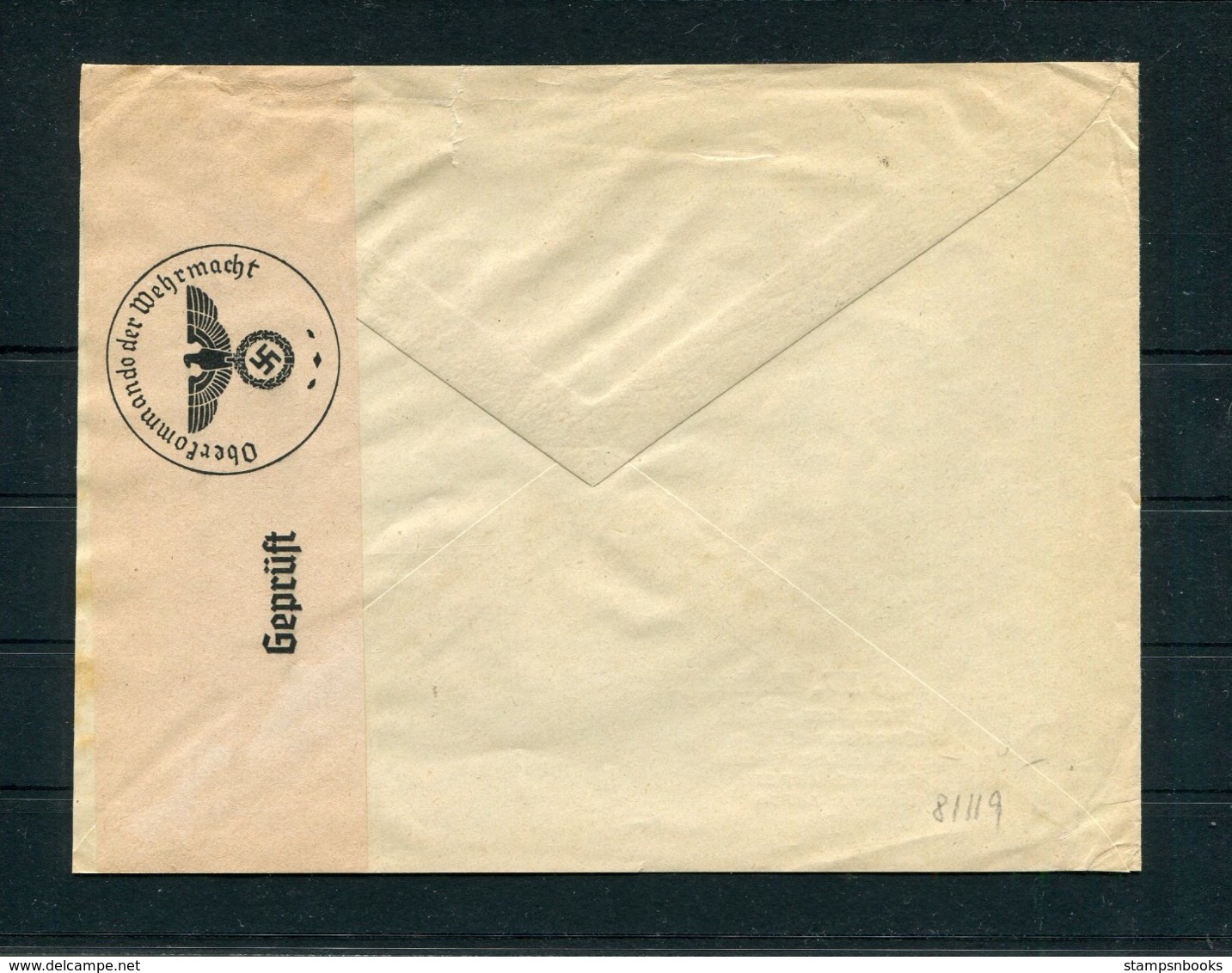 WW2 Germany Breslau - Copenhagen Denmark Censor Cover - Covers & Documents