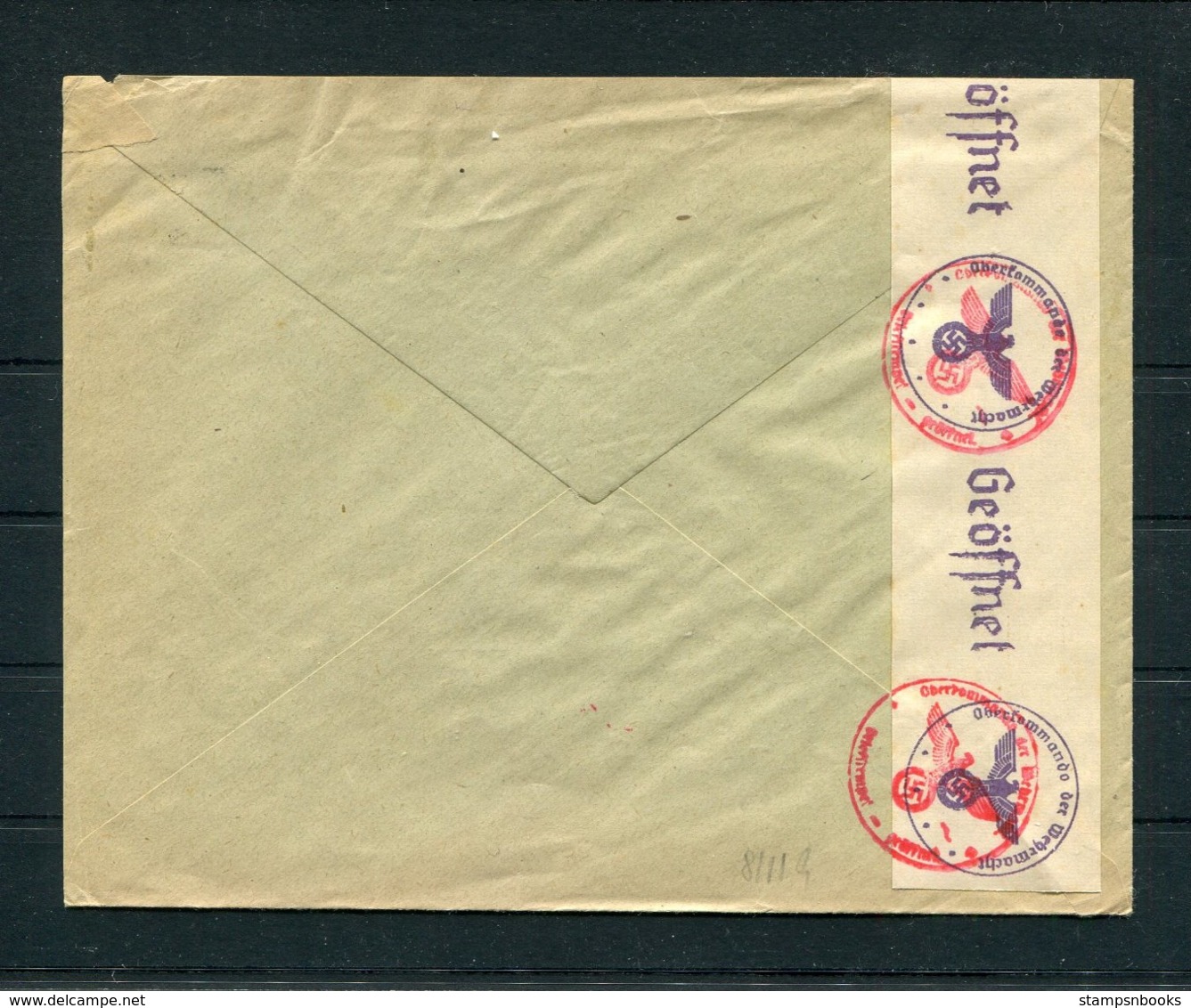 Ww2 Germany Lubeck - Denmark Censor Cover - Covers & Documents