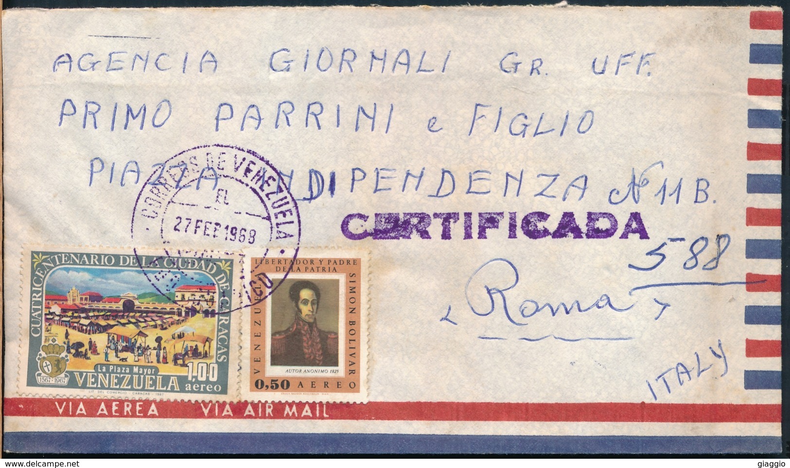 °°° POSTAL HISTORY VENEZUELA - 1968 °°° - Venezuela