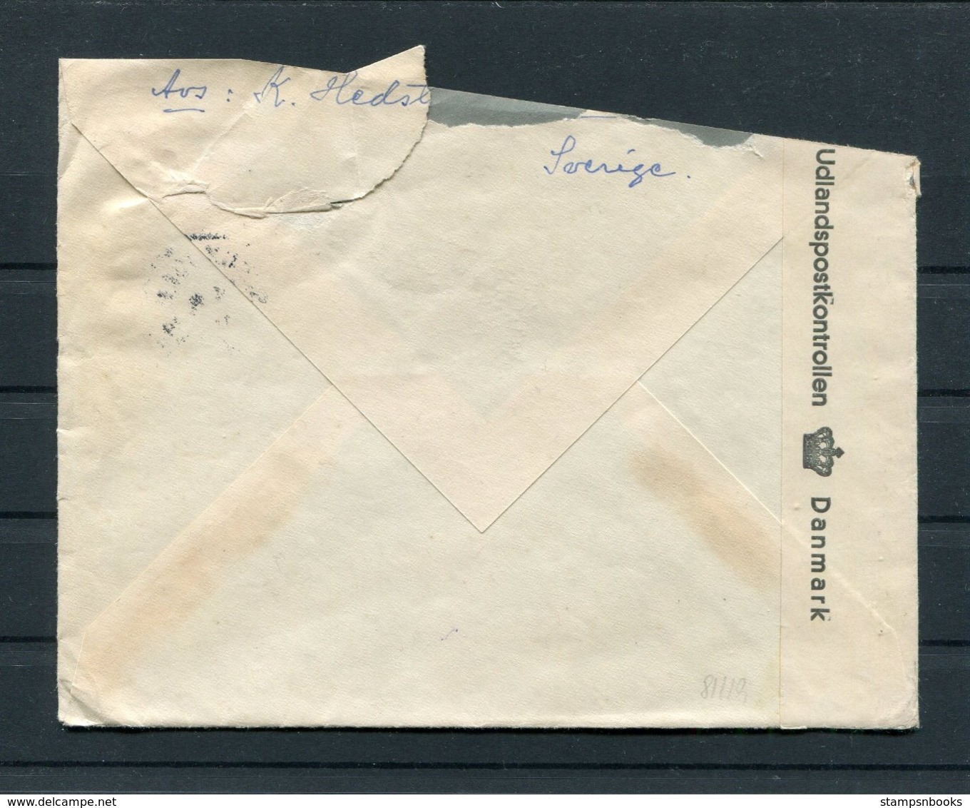 1945 Sweden - Denmark Censor Cover - Lettres & Documents