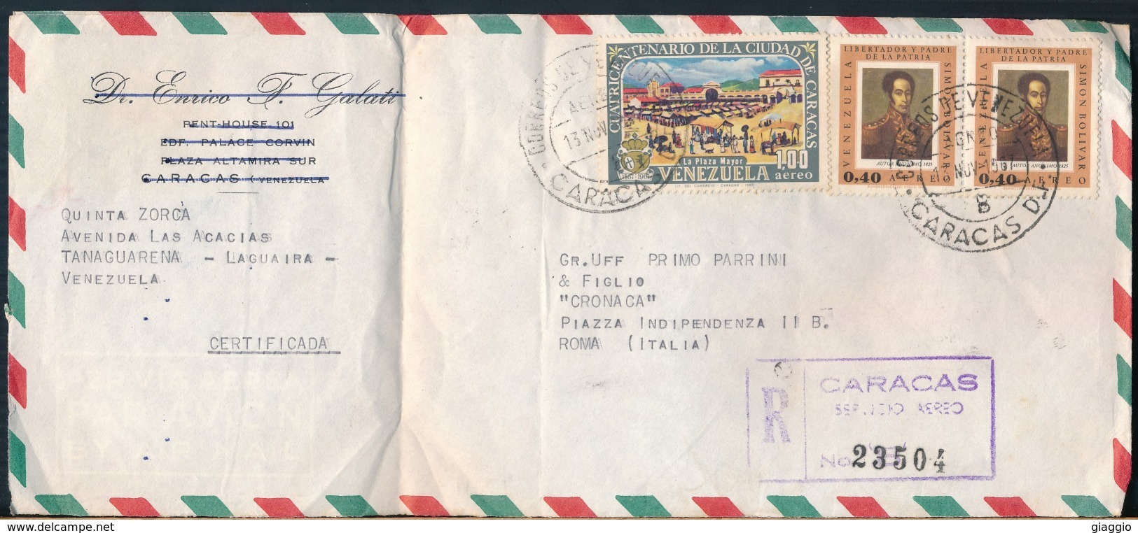 °°° POSTAL HISTORY VENEZUELA - 1967 °°° - Venezuela