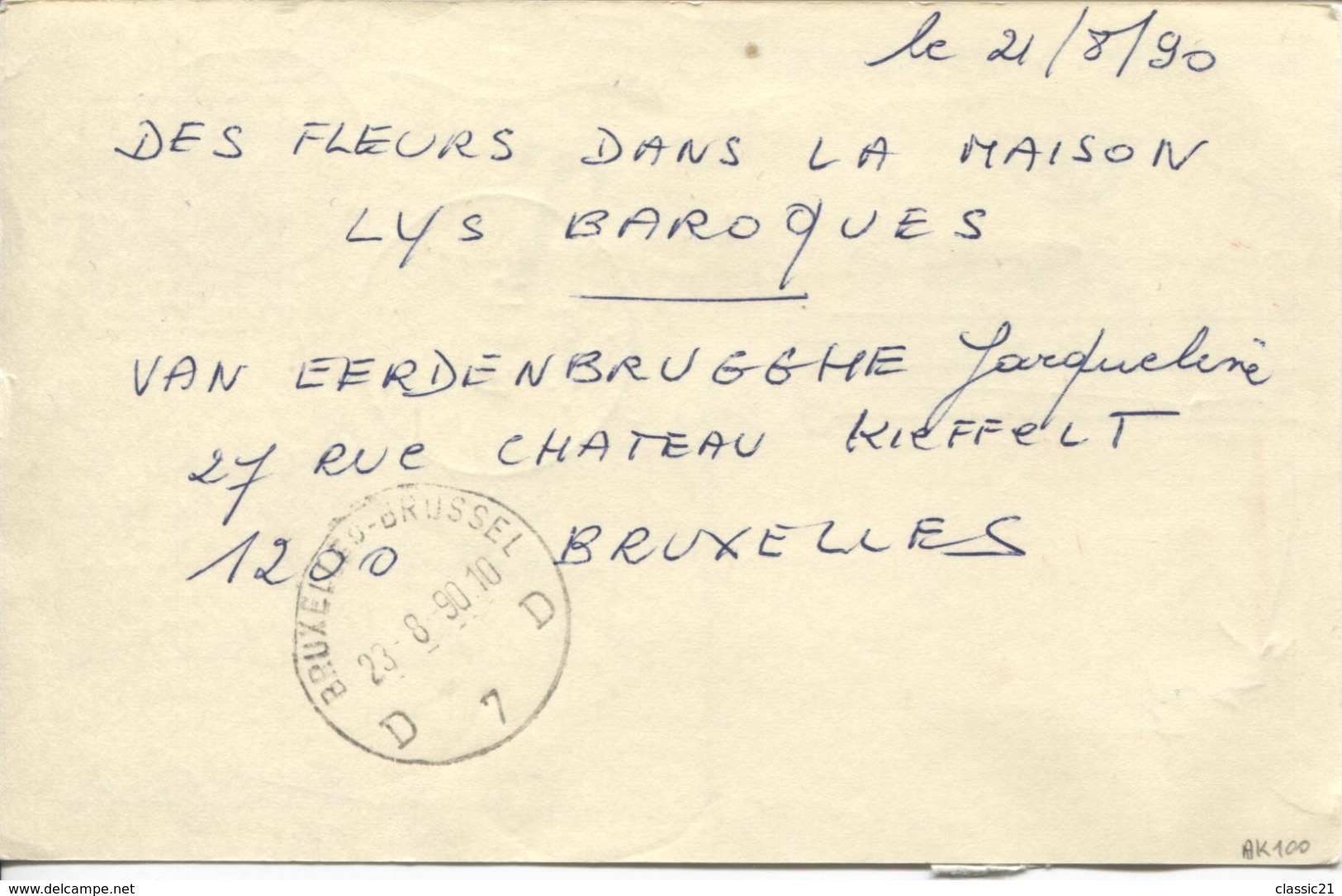 3461/ Entier CP Buzin 13 F C.BXL 3 1990 Gff T > BXL 1070 Taxe Méc 12 F Etiq.Refusé Pour Taxe&Geweigerd C.Retour Rebut - Postcards 1951-..