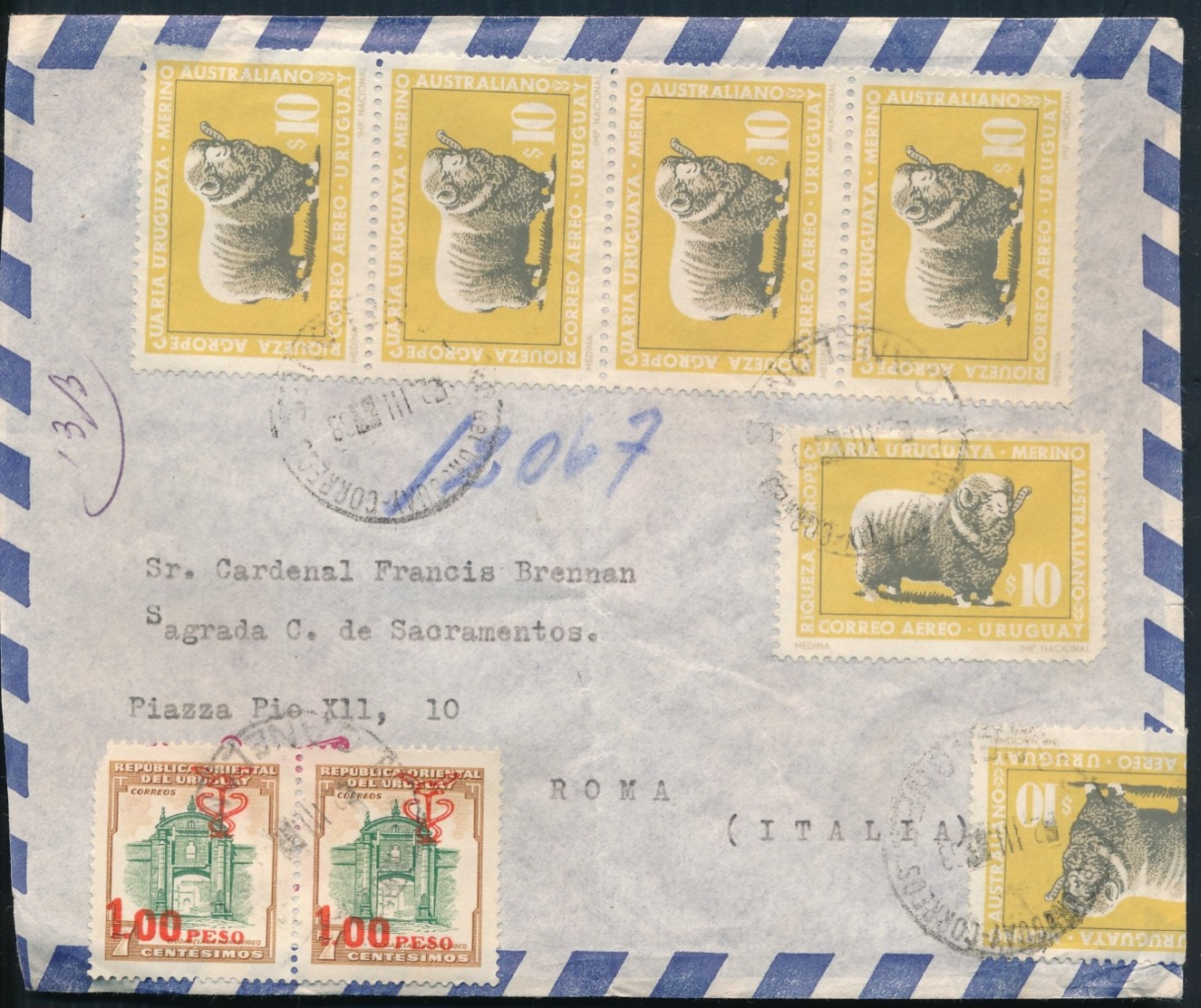 °°° POSTAL HISTORY URUGUAY - 1968 °°° - Uruguay