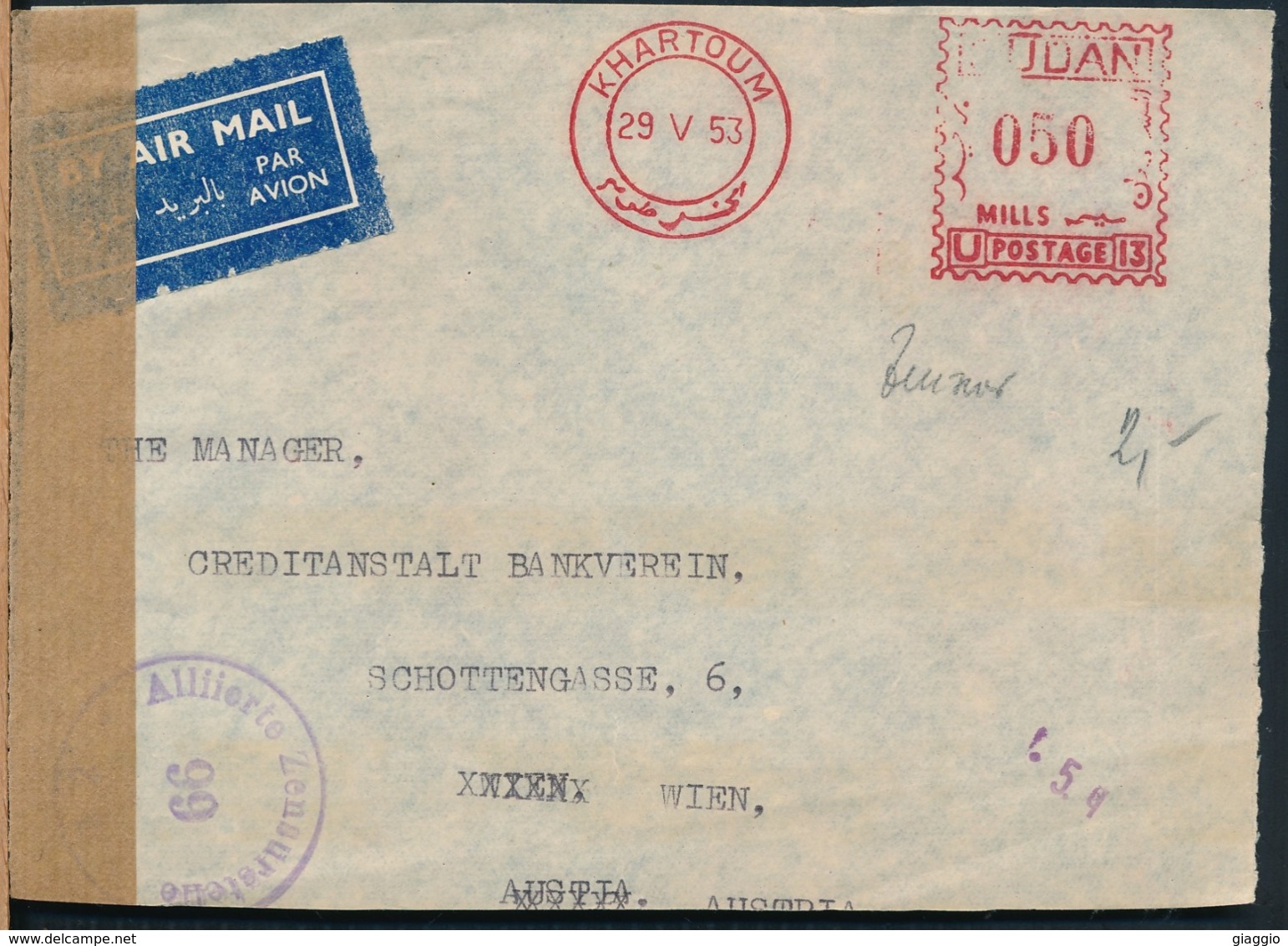 °°° POSTAL HISTORY SUDAN - 1953 °°° - Sudan (1954-...)