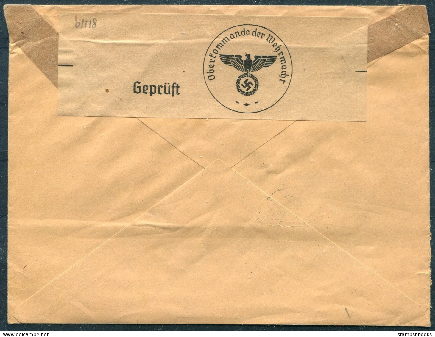 1939 Germany Gerhard & Hey, Stettin Franking Machine (Ship) Meter Mark Censor Cover - Copenhagen Denmark - Covers & Documents