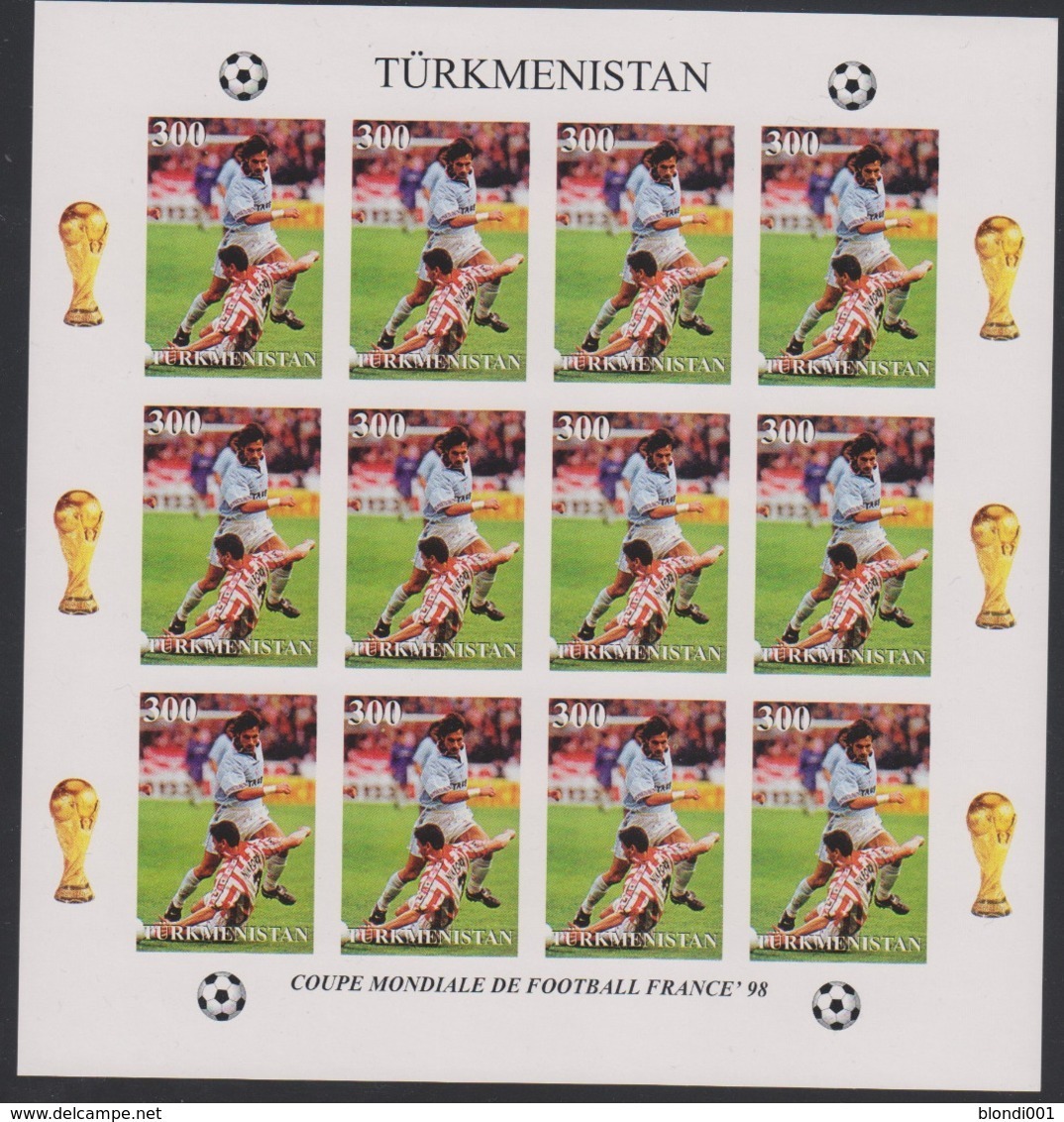 Soccer World Cup 1998 - Football - Turkmenistan - Sheet Imperf. MNH - 1998 – France