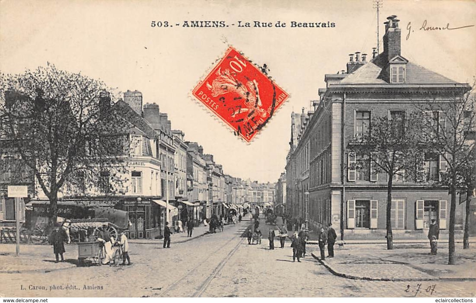 Thème  Métiers .    Marchand De Glace Ambulant .    80  Amiens  Rue De Beauvais     (voir Scan) - Otros & Sin Clasificación