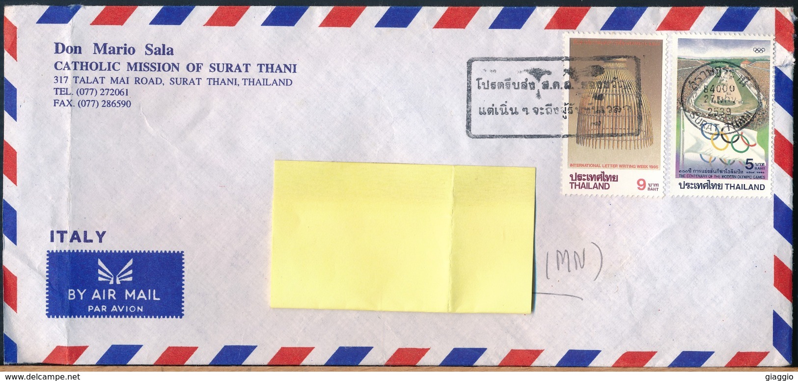 °°° POSTAL HISTORY THAILAND - 1996 °°° - Tailandia