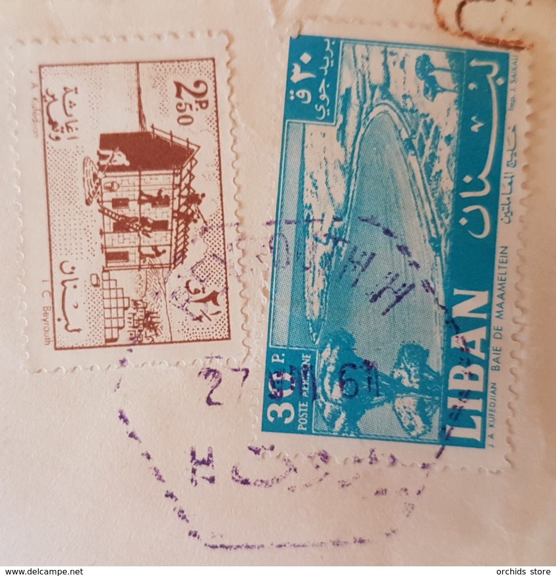 GE - Lebanon 1961 "BEYROUTH H" Registered Cover With Original Letter Still Inside - Lebanon