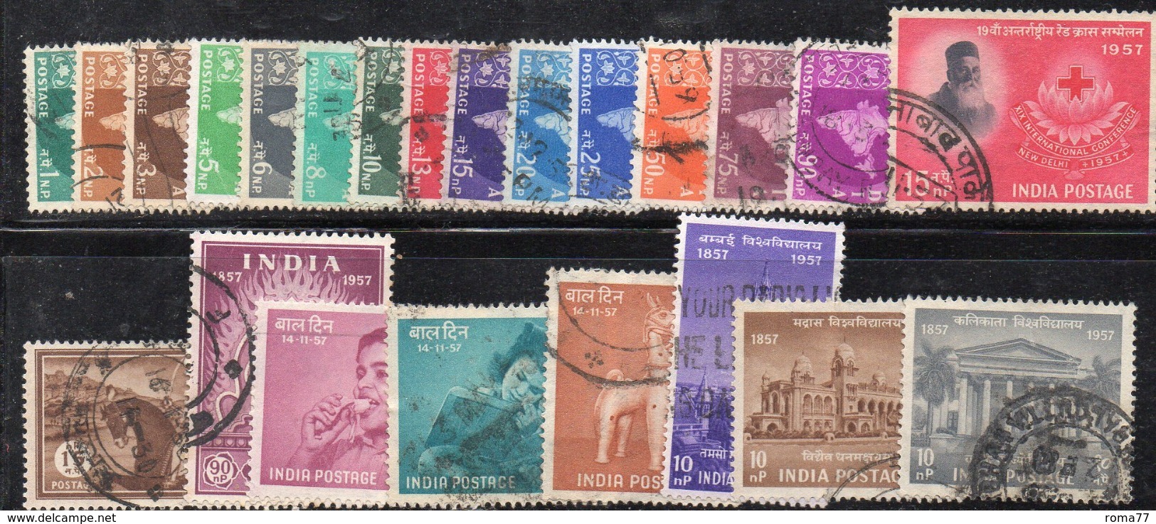 FRZ28 - INDIA , L'annata Completa Del 1957  Usata  (2380A) - Full Years