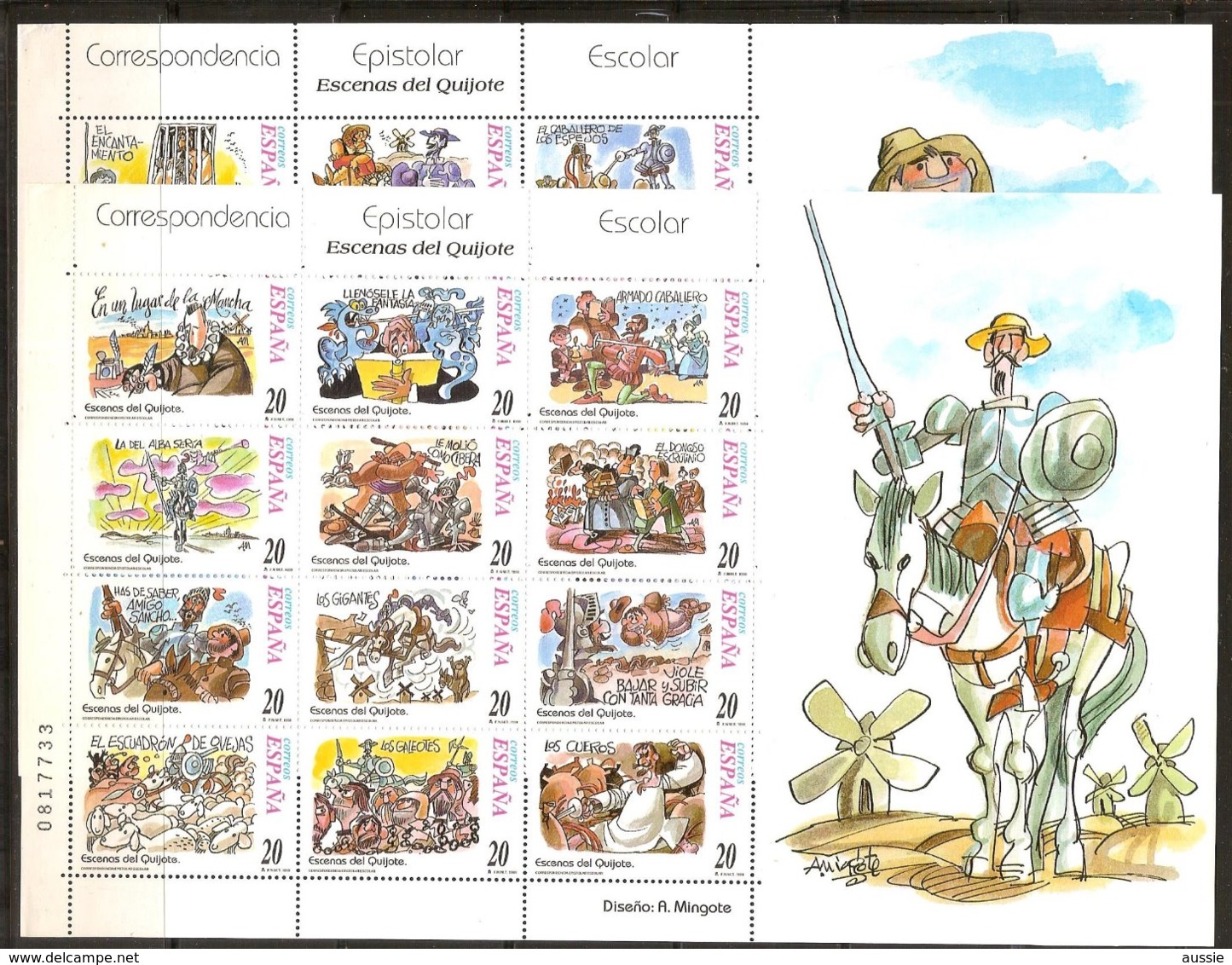 Espagne Spanje Espana 1998 Yvertn° 3132-3155 En Feuillets *** MNH Cote 12,0 Euro Don Quichotte De Le Manche - Neufs