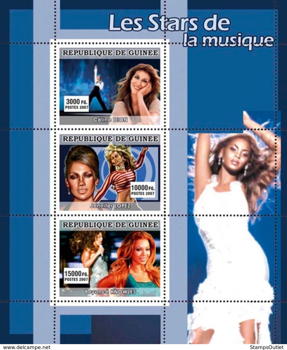 Guinea 2007 MNH - MUSIC: Stars Females. YT 3086-3088, Mi 4923-4925 - Guinea (1958-...)