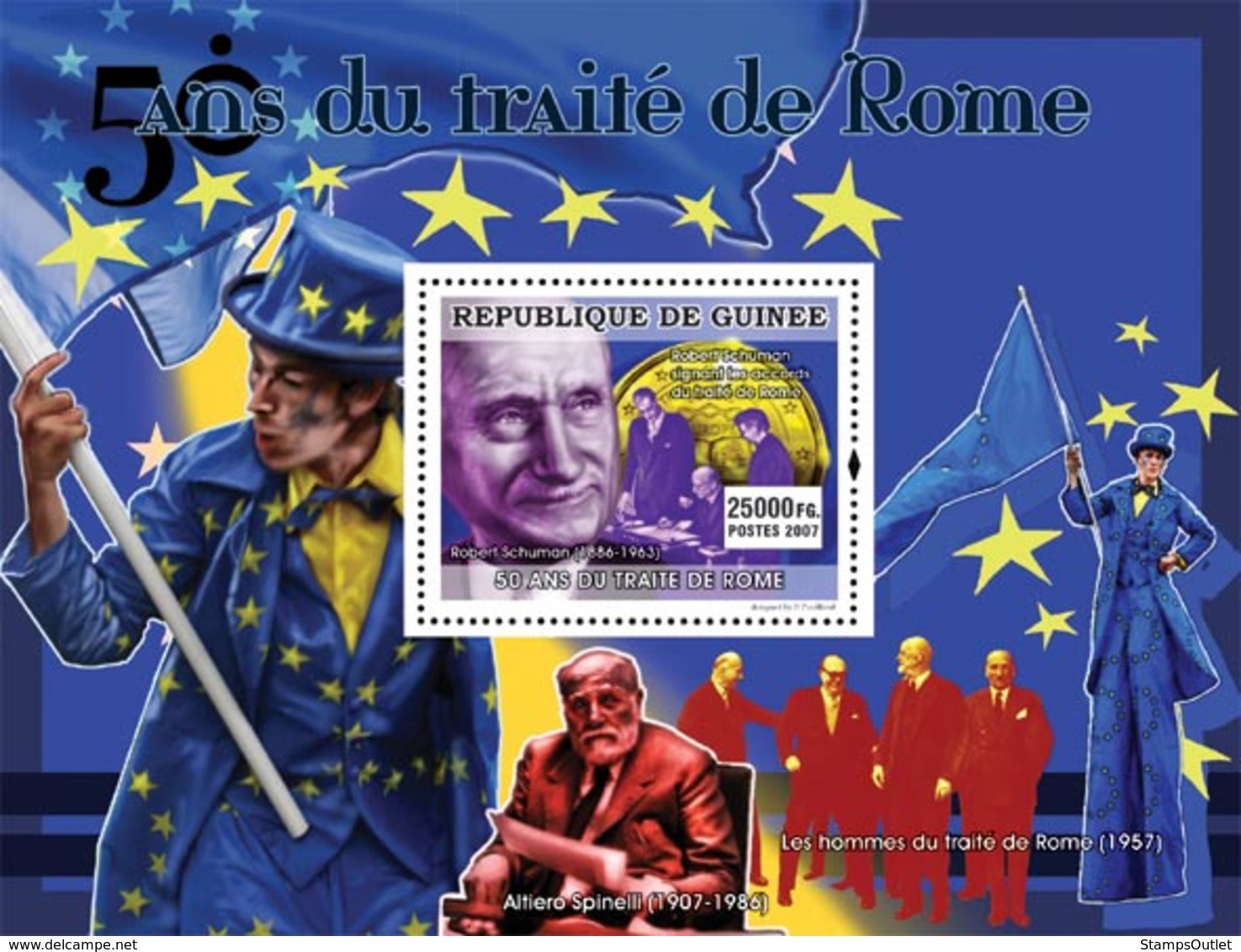 Guinea 2007 MNH - CELEBRITIES-50 Years Of Rome Treaty: Robert Schuman (1886-1963). YT 715, Mi 5101/BL1406 - Guinea (1958-...)