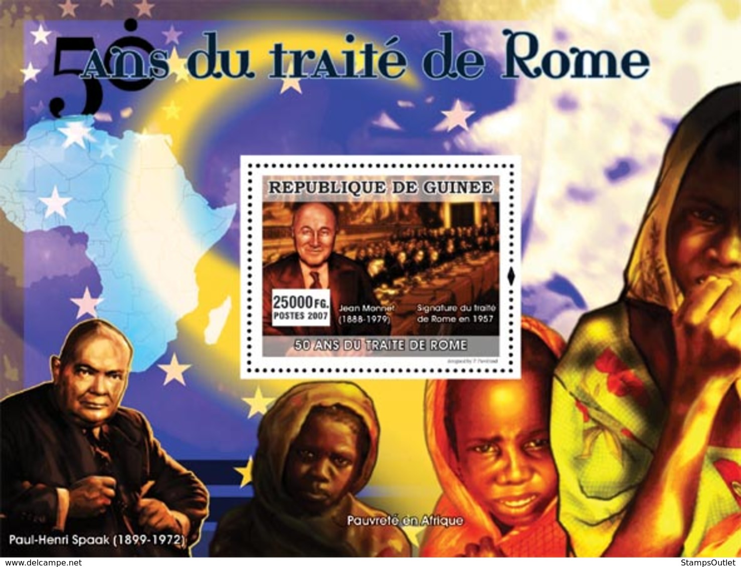 Guinea 2007 MNH - CELEBRITIES-50 Years Of Rome Treaty: Jean Monnet (1888-1979). YT 714, Mi 5100/BL1405 - Guinea (1958-...)