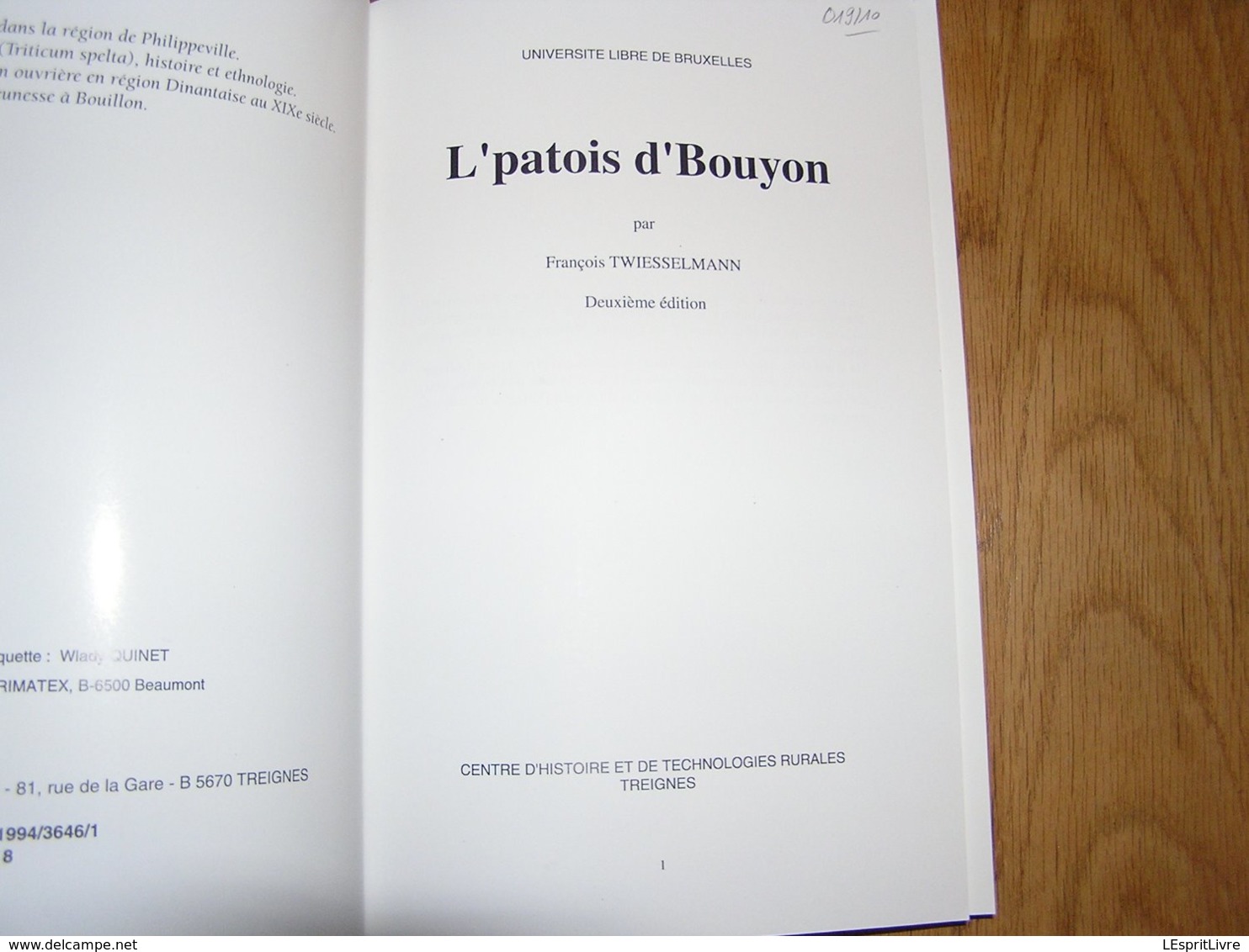 L'PATOIS D'BOUYON Le Patois De Bouillon Régionalisme Ardenne Parler Wallon Dialecte Sobriquets Expressions Wallonnie - België