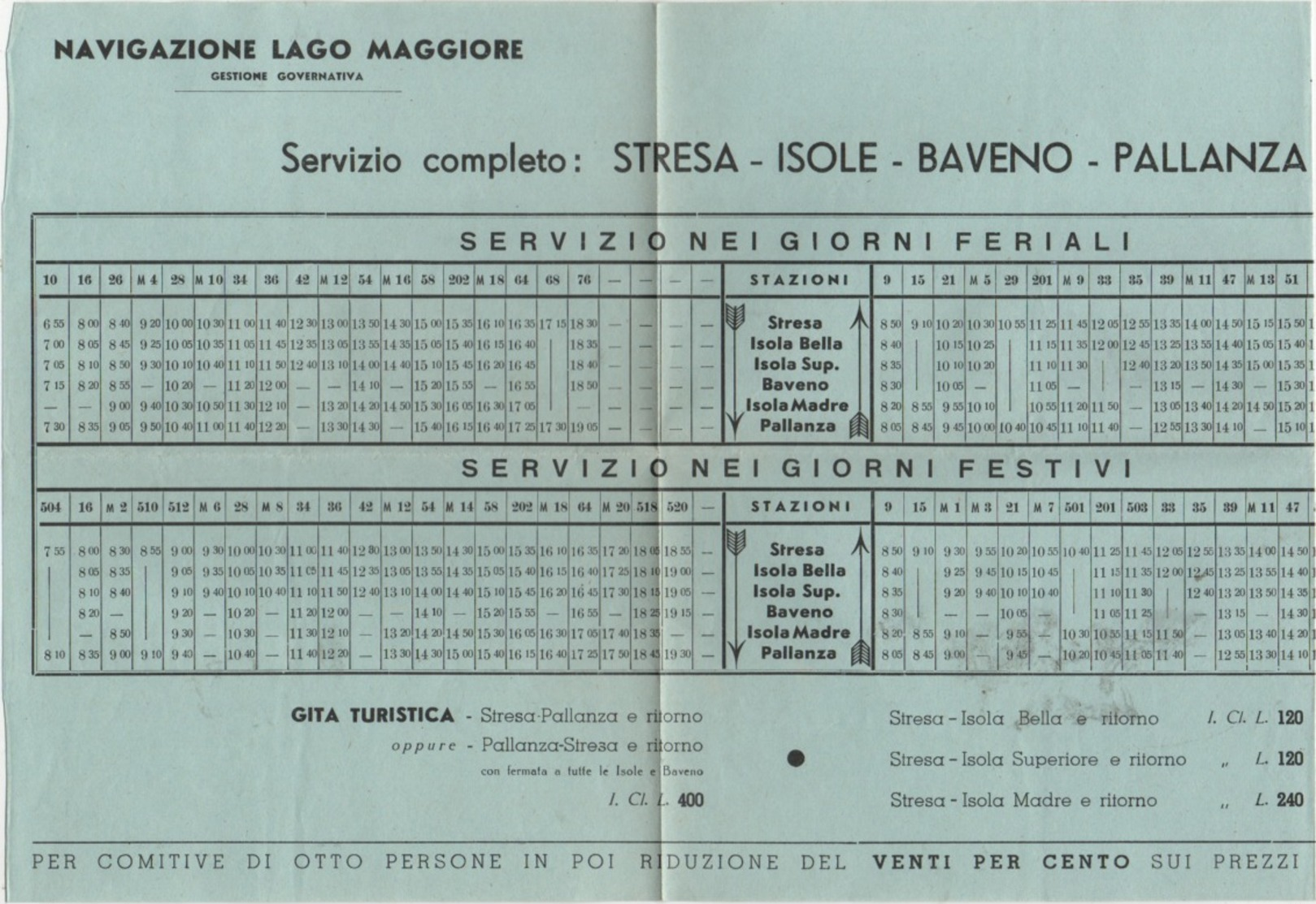 Navigazione Lago Maggiore: Depliant Turistico Del 1951 Con Cartina Geografica Ed Immagini Dei Traghetti - Dépliants Turistici