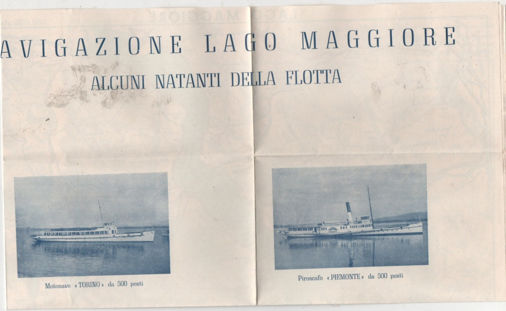 Navigazione Lago Maggiore: Depliant Turistico Del 1951 Con Cartina Geografica Ed Immagini Dei Traghetti - Dépliants Turistici