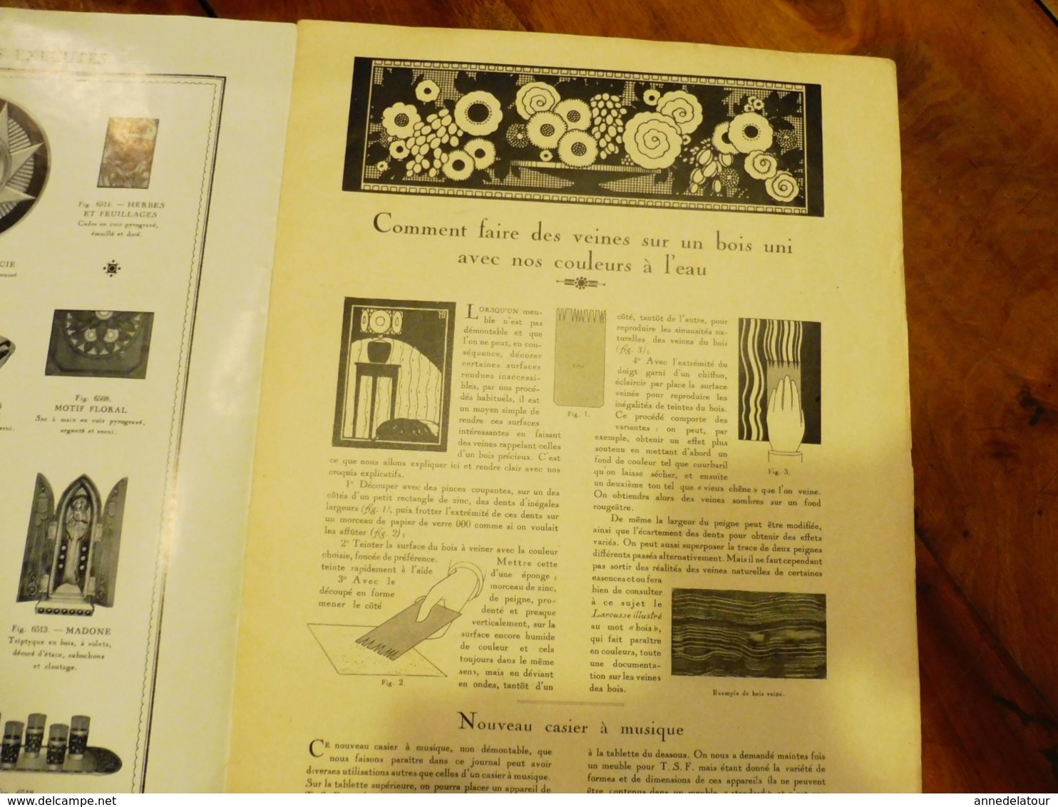 1933 Comment Faire Des Veines Sur Un Bois Uni Avec Des Couleurs à L'eau ; Etc  (L'ARTISAN PRATIQUE) - Home Decoration