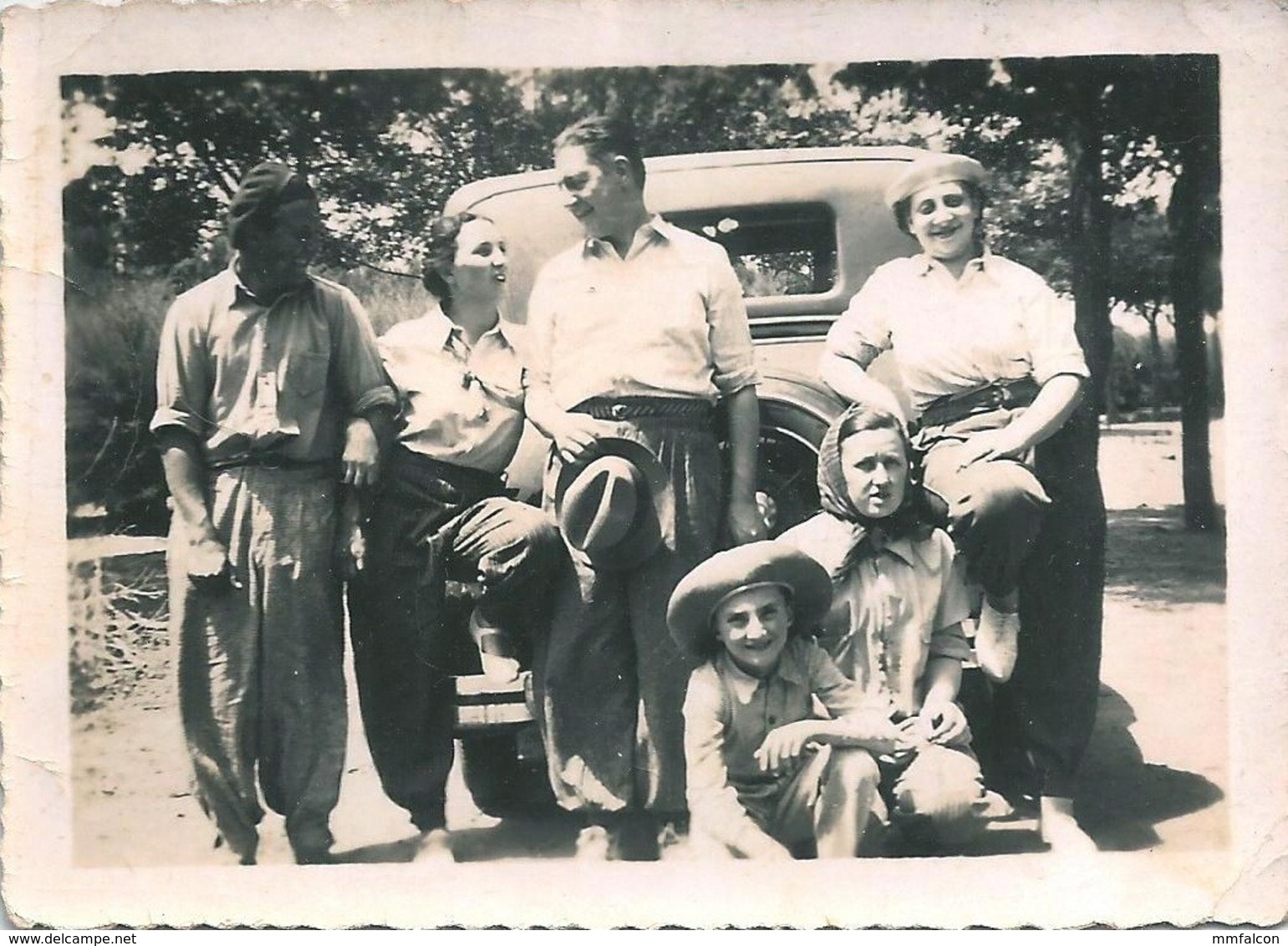 AUTO AUTOMOBILE VOITURE CAR - Old Car 1920' & Rural Family - Vernacular Photo Snapshot 1938 - Automobiles