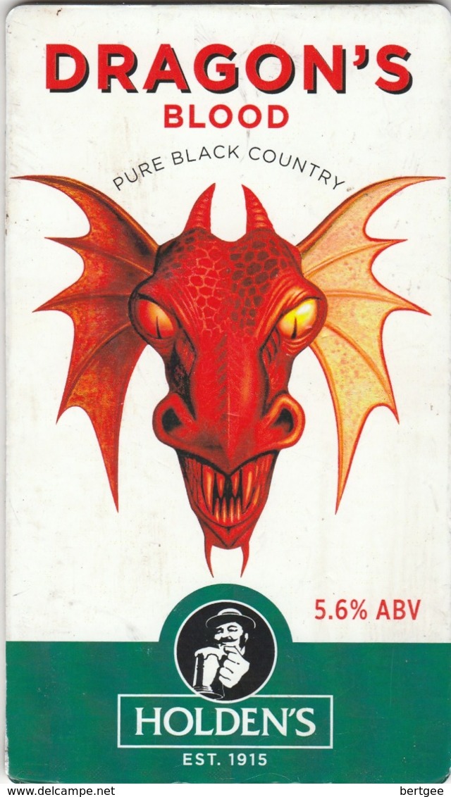 HOLDEN'S BREWERY (DUDLEY, ENGLAND) - DRAGON'S BLOOD - PUMP CLIP FRONT - Signs