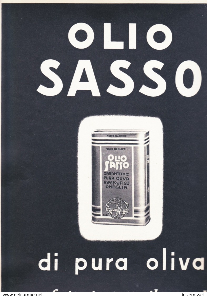 (pagine-pages)PUBBLICITA' OLIO SASSO  Tempo1953. - Altri & Non Classificati