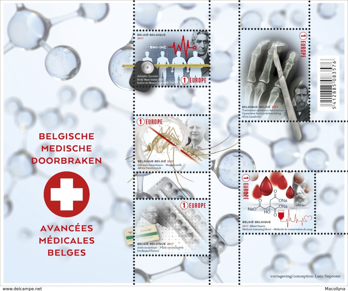 Bloc 251**"Santé. Avancées Médicales En Belgique" Medische Doorbraken 4692/96** - Non Classés