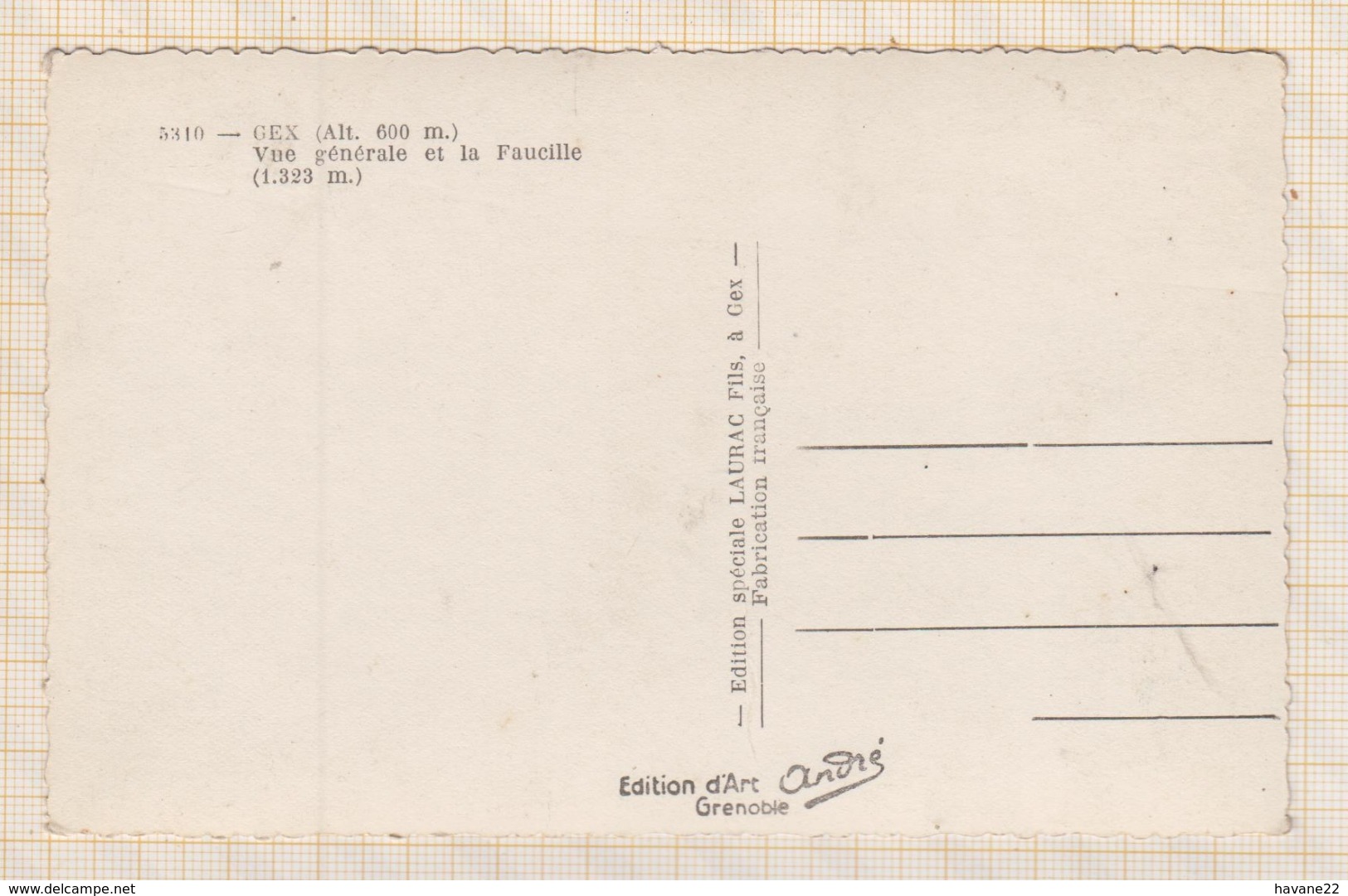 9AL2320 GEX VUE GENERALE ET LA FAUCILLE  2 SCANS - Gex