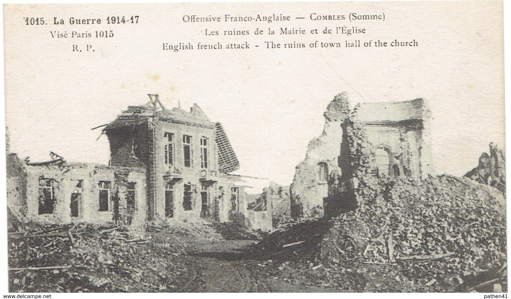 CPA FRANCE 80 SOMME COMBLES - La Grande Guerre 1914-17 Offensive Franco-Anglaise Les Ruines De La Mairie Et De L'Eglise - Combles