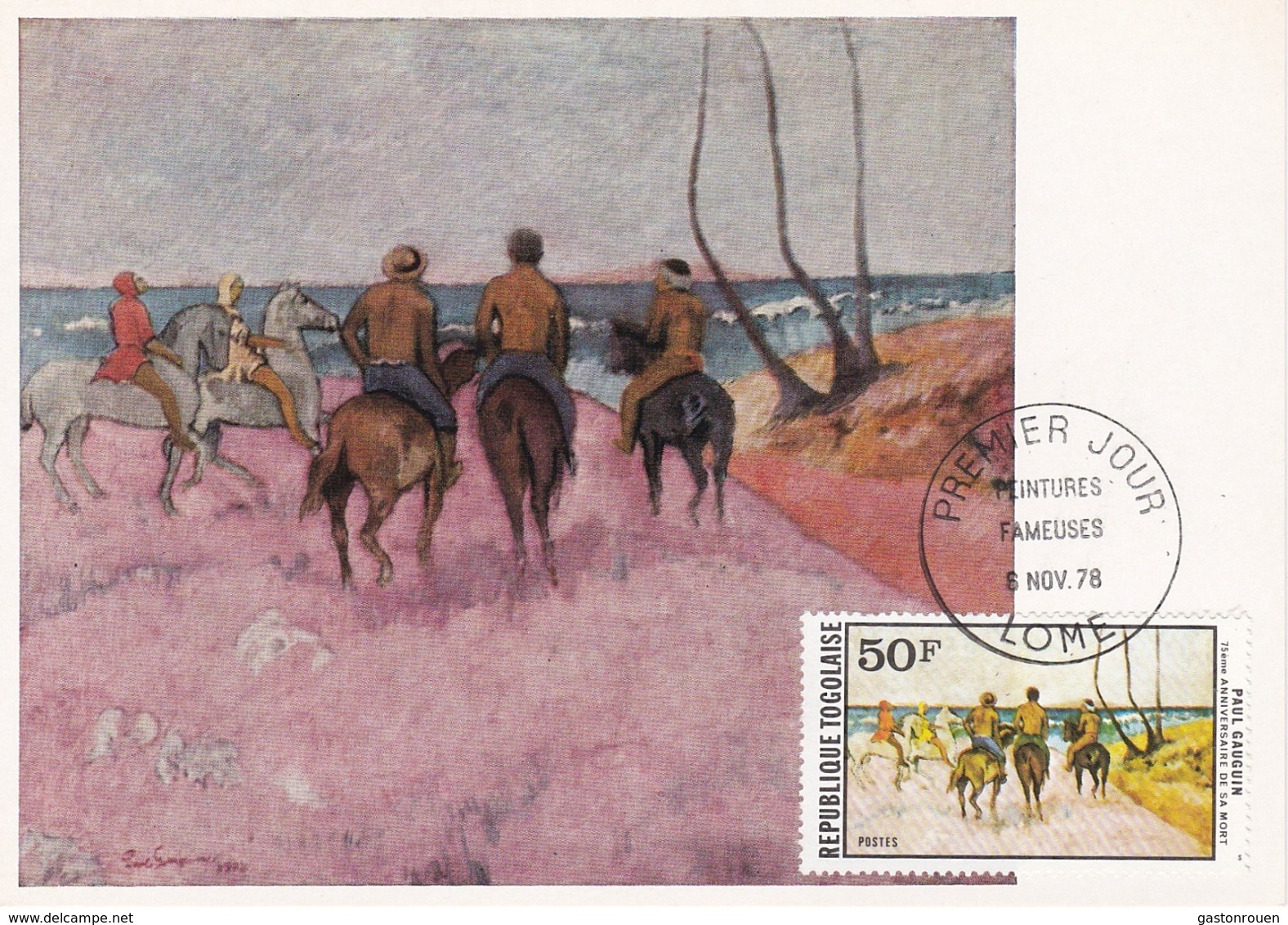 Carte Maximum Peinture Togo 1978 Gauguin - Togo (1960-...)